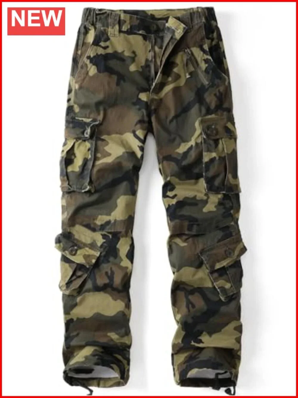 Cotton Spandex Cargo Pants 8 Pockets Combat Ripstop Trousers